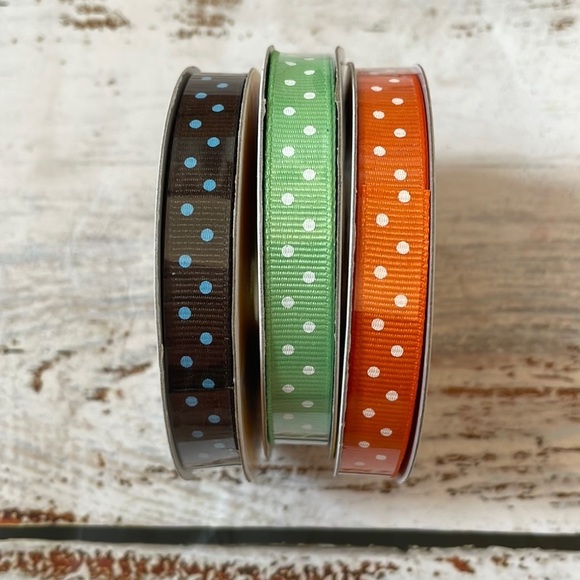 Celebrate It Other - NEW Celebrate it 360 Polka dot ribbon lot green orange brown craft gift wrap